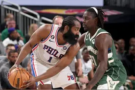 哈登恩比德合砍69+15+20各中关键三分，76人终结雄鹿十六连胜图片