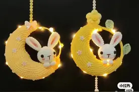 钩针图解：中秋节月亮兔子花灯图片