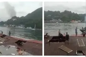 全球地龙翻身！印尼发生规模5.1级地震水岸咖啡馆沉入海中4人死亡图片