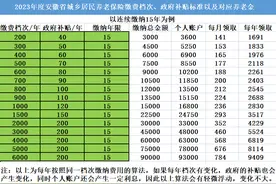 2023年安徽省城乡居民养老保险缴费档次，补贴标准，待遇领取标准图片