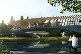 前海桂湾公园步行景观桥C1桥钢结构首吊圆满完成图片