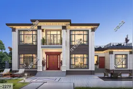 不一样的“双拼”房，20×13米新中式二层别墅，主副楼分区更实用图片