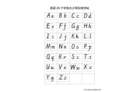 英语26个字母大小写标准字帖图片
