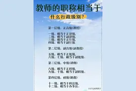 教师的职称相当于什么行政级别，不妨你来看看，收藏起来图片