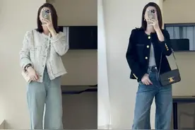 “小香风短外套+牛仔裤”，今年秋天流行这样穿，轻松当个时髦精图片