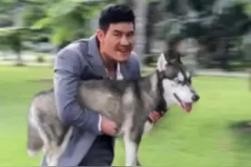 谢孟伟因新片角色神情猥琐，被网友P成偷狗视频而送上热搜图片