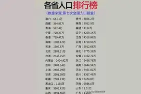 第七次全国人口普查：全国各省人口排行，看看哪里最多？图片