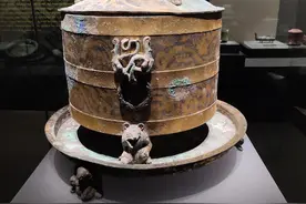 打卡邯郸博物馆：汉代金银涂乘舆大爵酒樽图片