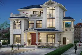 多卧室+舒适客厅+露台，16×10米豪华三层欧式别墅，颜值高有牌面图片