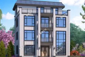 平顶造型的农村四层自建房，添加复古元素，每天一百遍也看不够图片