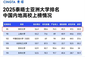 又一重量级大学排名公布：深大居中国内地第31名！图片