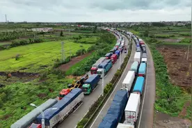 超2700辆过海货车因“蝴蝶”滞留徐闻，他们风中送暖！图片