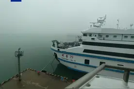 受琼州海峡大雾影响 粤海轮渡停止作业 海口三港停航图片