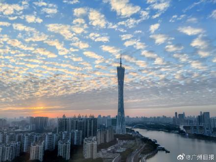 图集｜广州上空出现绝美鱼鳞云