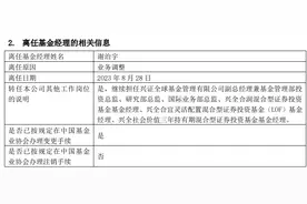 谢治宇离任兴全趋势投资混合，目前仍在管3只基金图片