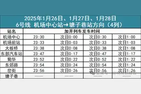 注意！地铁6号线运营时间有新调整→图片