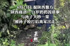 73岁奶奶和孙子吵架被殴打，离家出走欲轻生。民警：找到时老人正用绳勒脖。图片