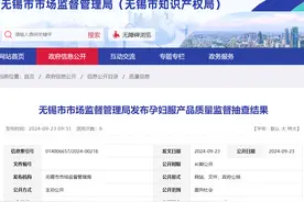江苏省无锡市市场监管局发布孕妇服产品质量监督抽查结果图片