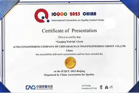 中铁八局三公司成果获国际质量管理金奖图片
