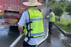 路遇货车起火 停车区倾力相救图片