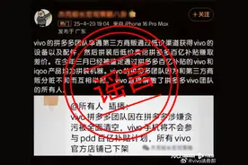 vivo回应“被拼多多下架”传闻：系谣言，造谣者已致歉图片