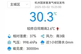 30.3℃！杭州今天热到破纪录了，问题来了：什么时候入春？图片