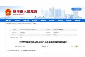 2024年山东省威海市第三批工业产品质量监督抽查结果公示图片