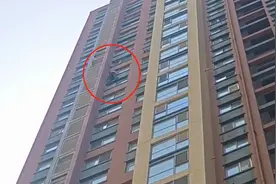 180多斤男娃贪玩翻出24楼窗外……图片