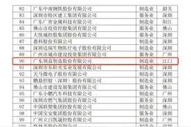 最新广东500强企业榜单出炉，江门领益智造跻身前100图片