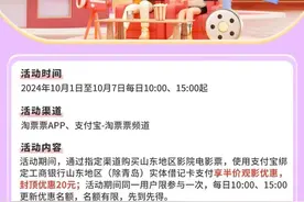 中国工商银行山东省分行推出2024年国庆节电影惠民消费周半价观影活动图片