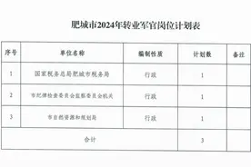 共3个计划！肥城市2024年转业军官岗位计划出炉图片