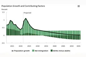 人口危机加速逼近！CBO：若无移民，八年后美国将出现人口负增长图片
