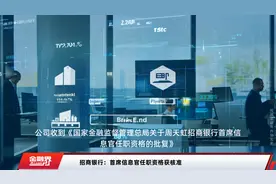招商银行：首席信息官任职资格获核准视频封面