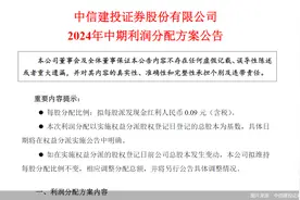 中信建投证券：2024年中期拟派发现金红利6.98亿元图片
