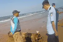 山东威海警方：海上漂来不明物体，经鉴定为甲午战争时期鱼雷图片