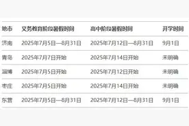寒假来了暑假还会远吗？山东5市排出中小学2025年暑假放假时间图片