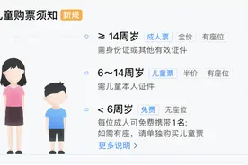高铁儿童票新规：不再根据身高，而是依据年龄，高铁儿童票最全攻略！图片