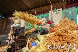 河北滦南：大笤帚加工促增收图片