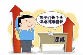 大个子“窝”小桌子，中小学生课桌椅“低配”现象如何破？图片