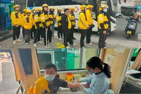 体检车开进配送站 青岛城阳区为骑手健康“护航”图片