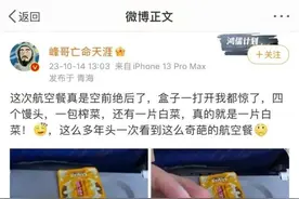 “飞机餐发4个馒头1片白菜”上热搜，航司配餐有标准吗？图片