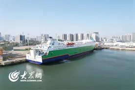 新能源汽车也能“过海”啦！渤海轮渡“绿安通” 轮正式投入运营图片