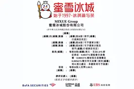 蜜雪冰城启动招股 基石投资者阵容“豪华”图片