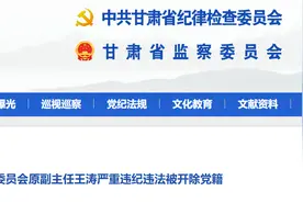 酒泉市政协文化文史资料和学习委员会原副主任王涛严重违纪违法被开除党籍图片