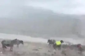 拍客｜游客在川西的瞬间奇遇：冰雹下完后立刻转晴，两道彩虹横跨山间图片