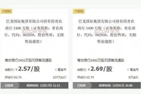 237轮竞拍，巴龙集团持有青农商行3400万股被二次法拍图片