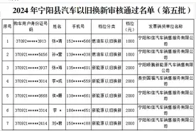 汽车以旧换新名单公示，宁阳这些人审核通过图片