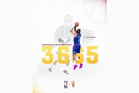 🎉里程碑！哈登季后赛得分超皮蓬和诺维茨基 升至历史第17位图片