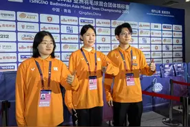 羽毛球亚团赛的青岛志愿者，获得多国选手点赞和感谢图片