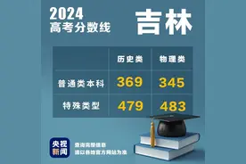吉林高考分数线公布 普通类本科历史类369物理类345图片